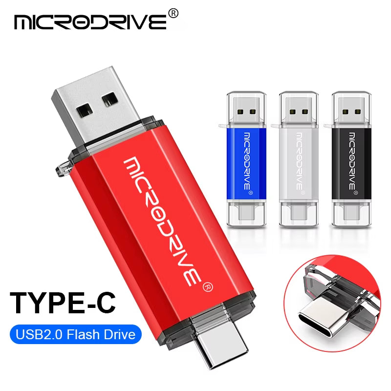 Revolutionary 2-in-1 Type C USB Flash Drive - OTG Compatible with USB 2.0, Available in Multiple Capacities!