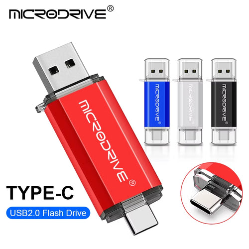 Revolutionary 2-in-1 Type C USB Flash Drive - OTG Compatible with USB 2.0, Available in Multiple Capacities!