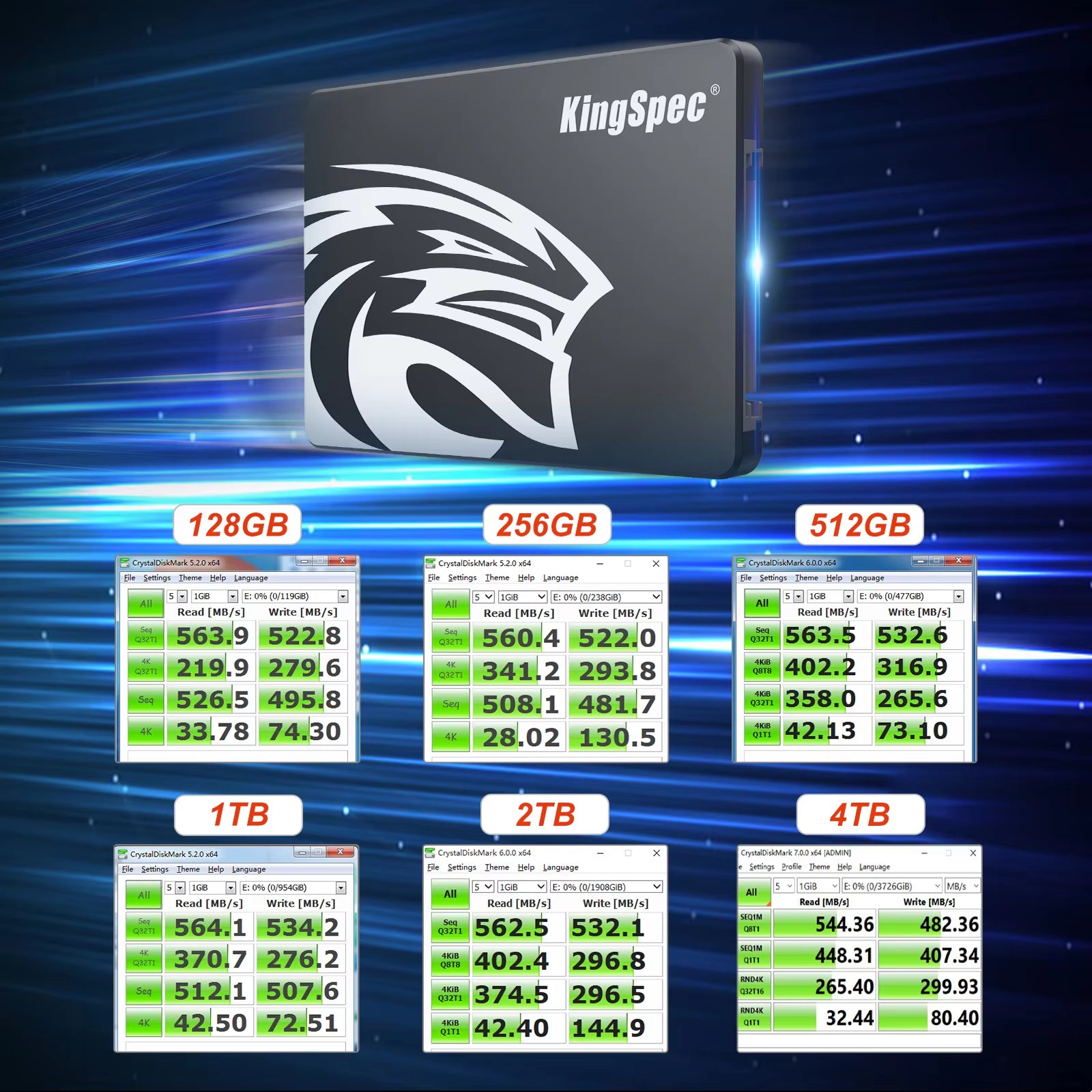 Upgrade Your Laptop with High-Speed KingSpec 2.5" SATA III SSD - Available in 120GB, 240GB, 512GB, and 1TB!