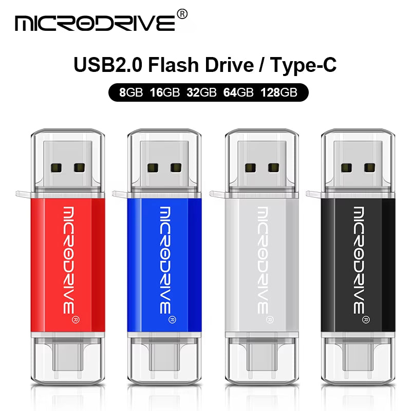 Revolutionary 2-in-1 Type C USB Flash Drive - OTG Compatible with USB 2.0, Available in Multiple Capacities!