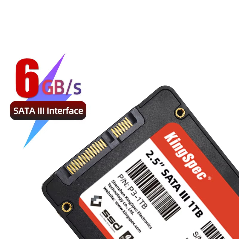 Upgrade Your Laptop with High-Speed KingSpec 2.5" SATA III SSD - Available in 120GB, 240GB, 512GB, and 1TB!