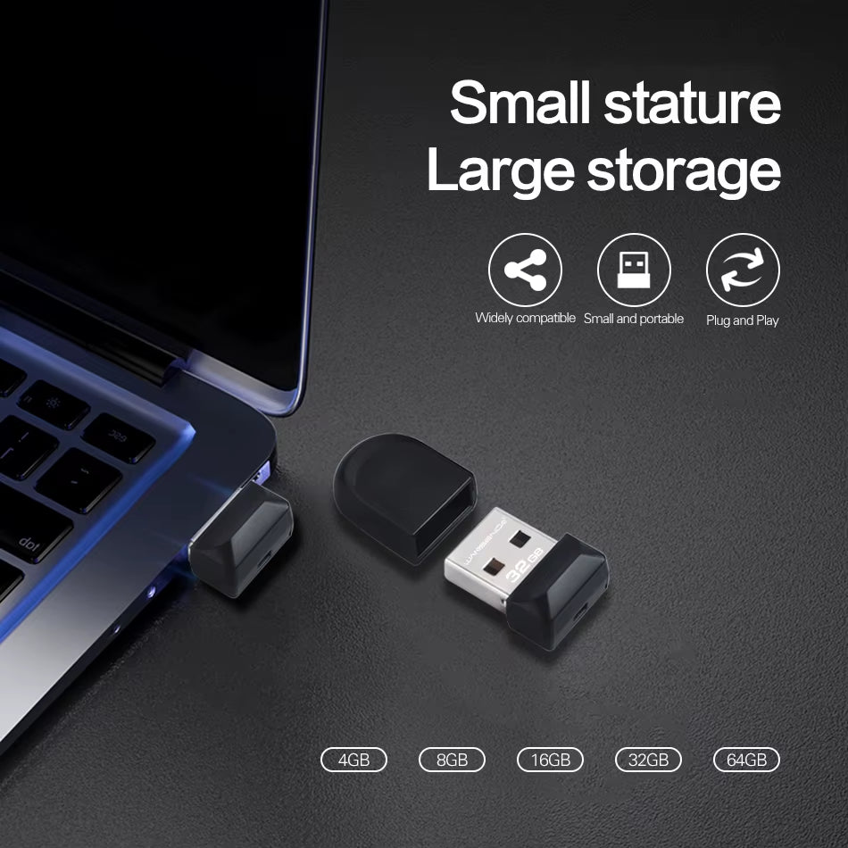 WANSENDA Super Mini USB Flash Drive - Waterproof, Portable Memory Stick with Real Capacity Options: 4GB to 64GB